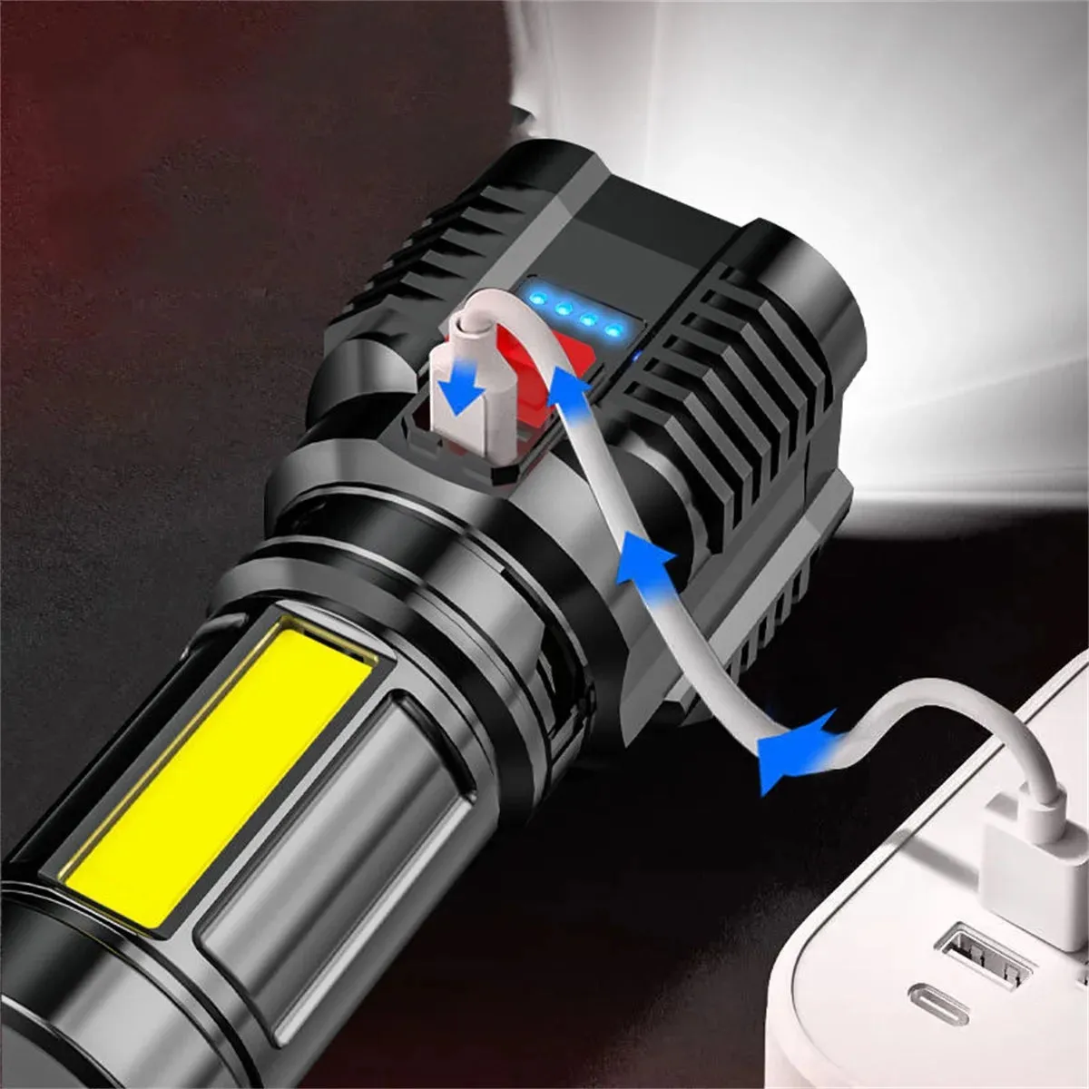 10000 LM LED Flashlight. Ideal for Outdoor Camping.