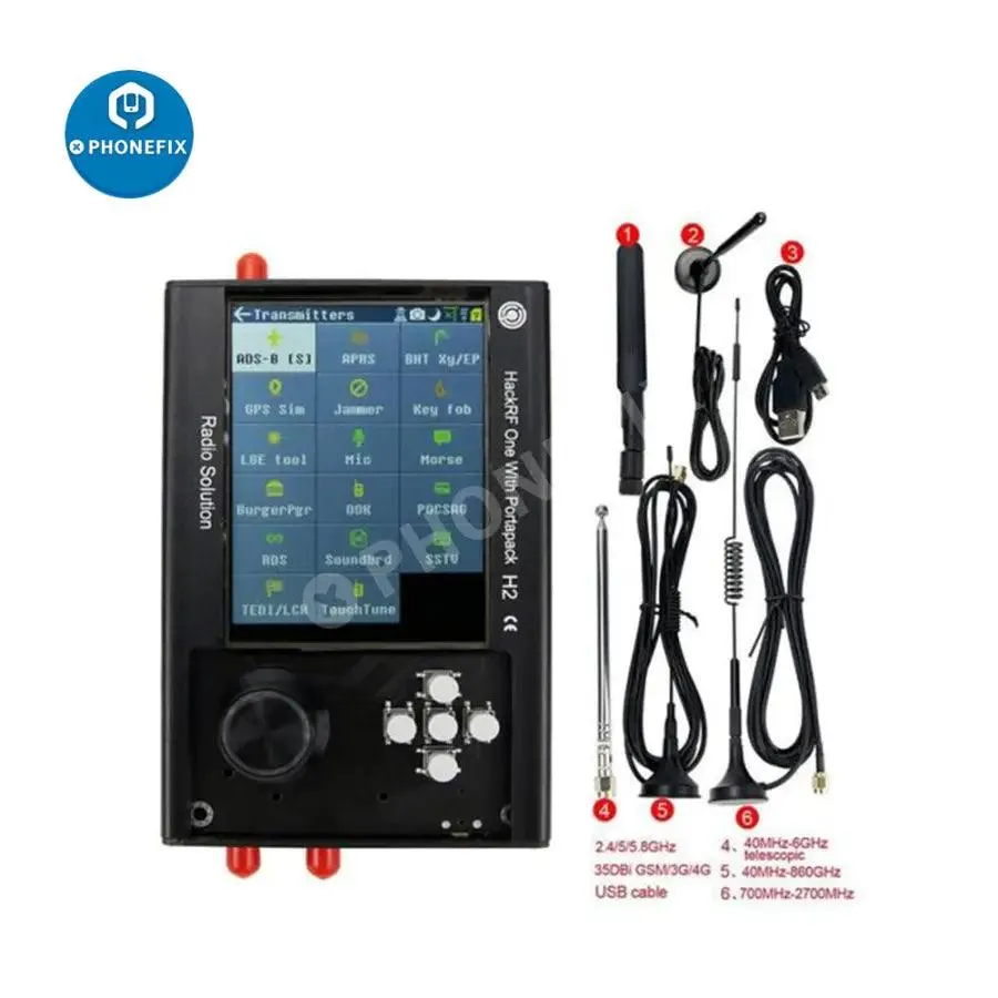 3.2" PortaPack H2 HackRF One Antenna Case Kit SDR Radio 1MHz-6GHz Assembled