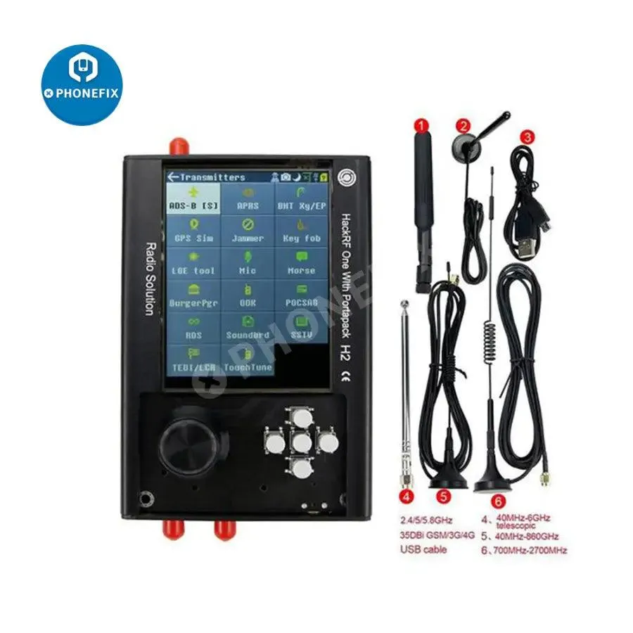 3.2" PortaPack H2 HackRF One Antenna Case Kit SDR Radio 1MHz-6GHz Assembled