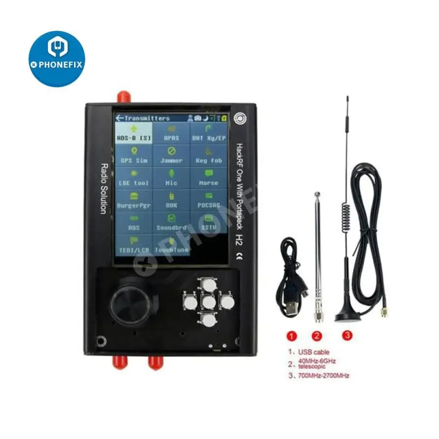 3.2" PortaPack H2 HackRF One Antenna Case Kit SDR Radio 1MHz-6GHz Assembled