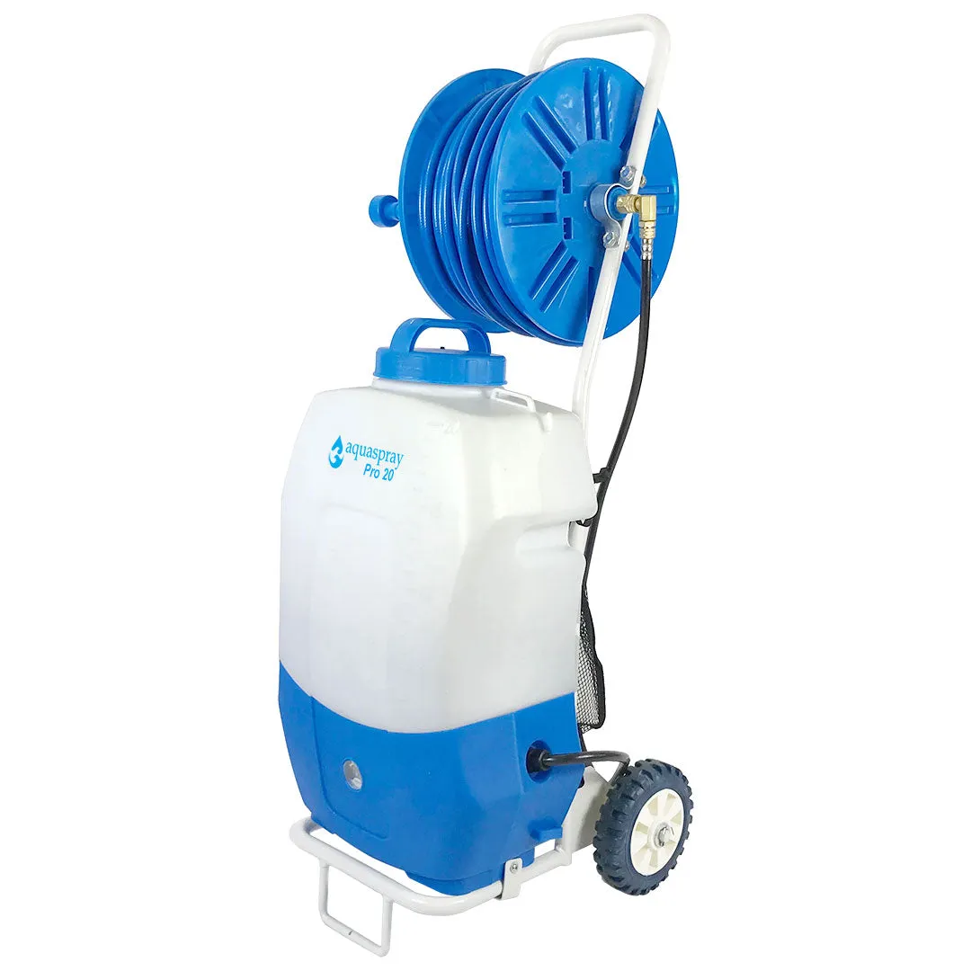 AquaSpray Rolling 5.2 Gallon Water Tank with DI Resin Tank and Waterfed Pole for Window and Solar Panel Cleaning
