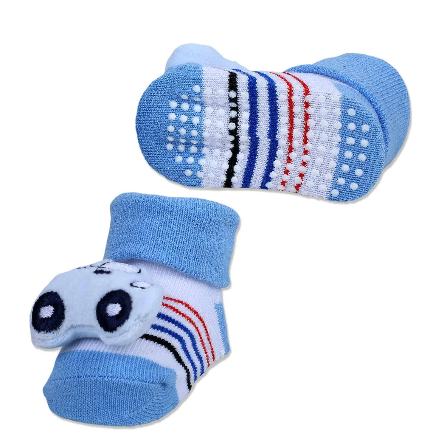 Baby Moo Car Cotton Anti-Skid 3D Socks - Blue