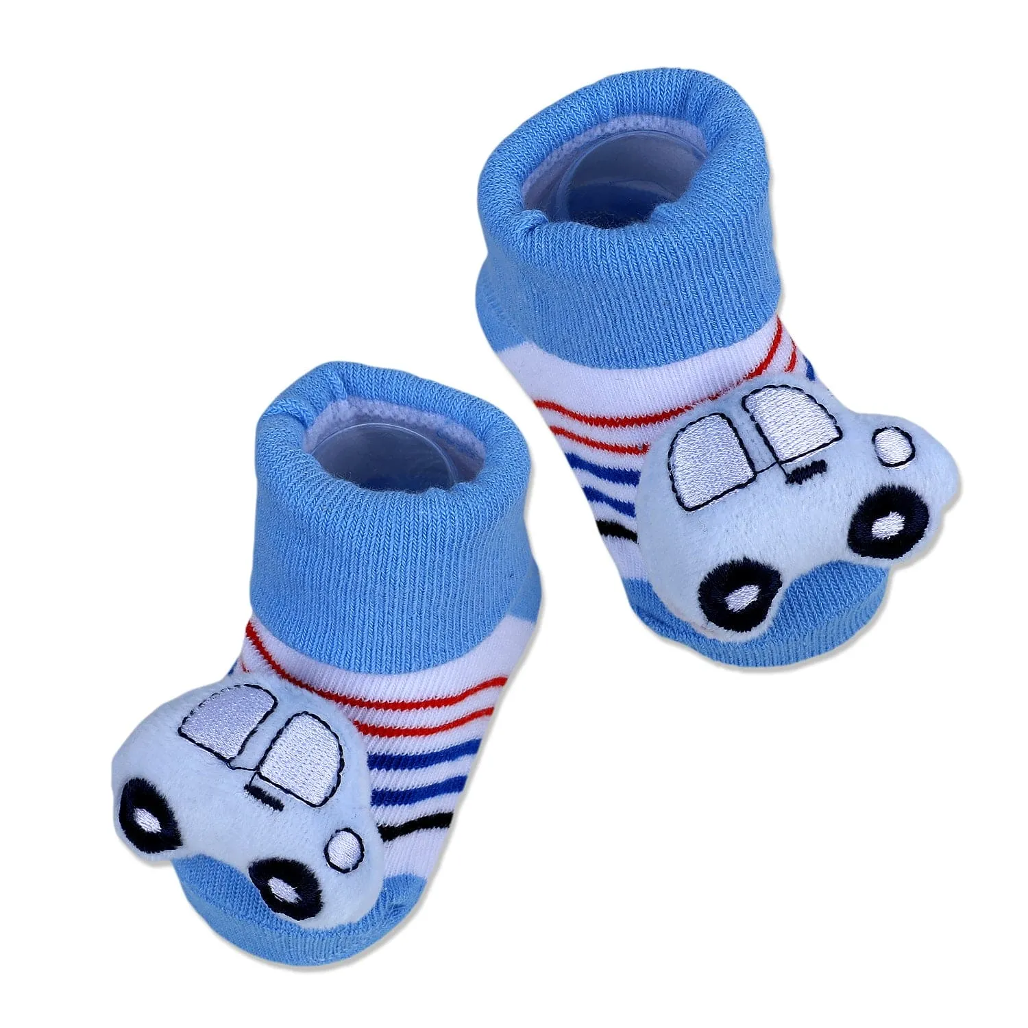 Baby Moo Car Cotton Anti-Skid 3D Socks - Blue