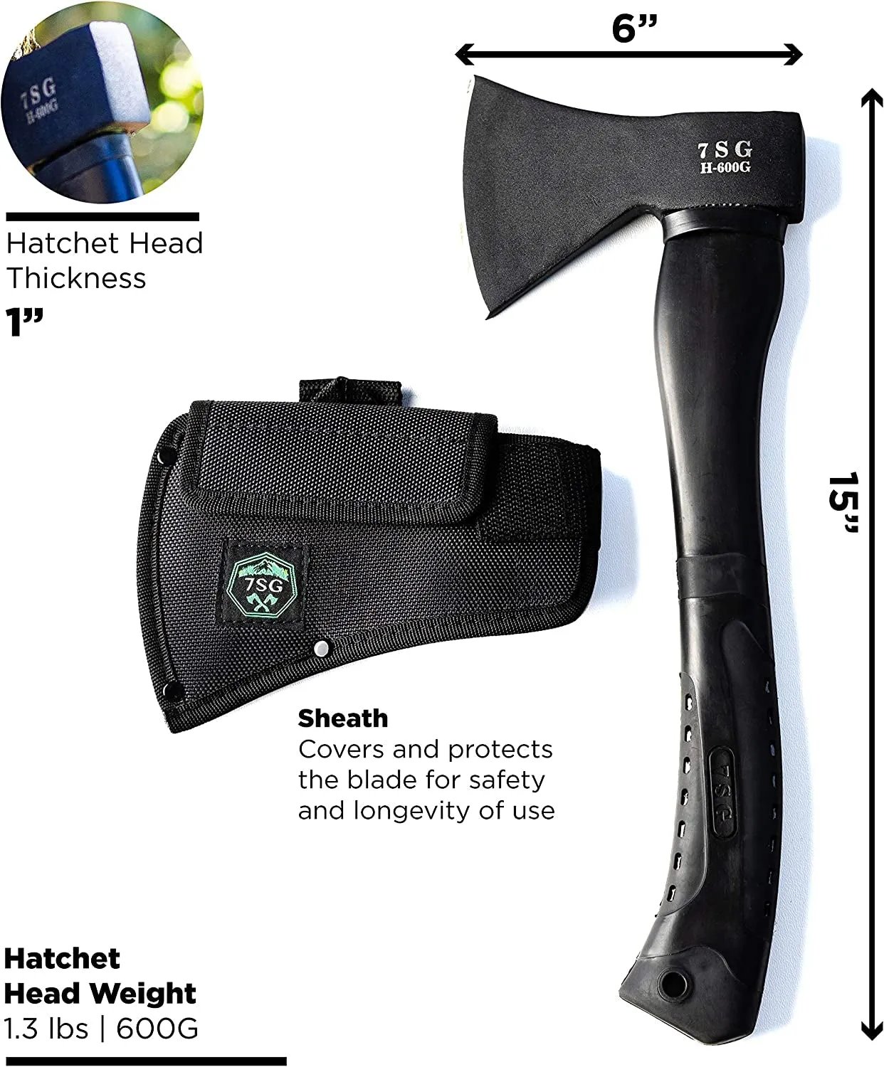 Camping Axe - Camping Hatchet with Sheath -Survival Throwing Axe - Survival Hatchets for Camping and Chopping Wood - Tactical and Survival Hatchet - Bushcraft Axe for Camping