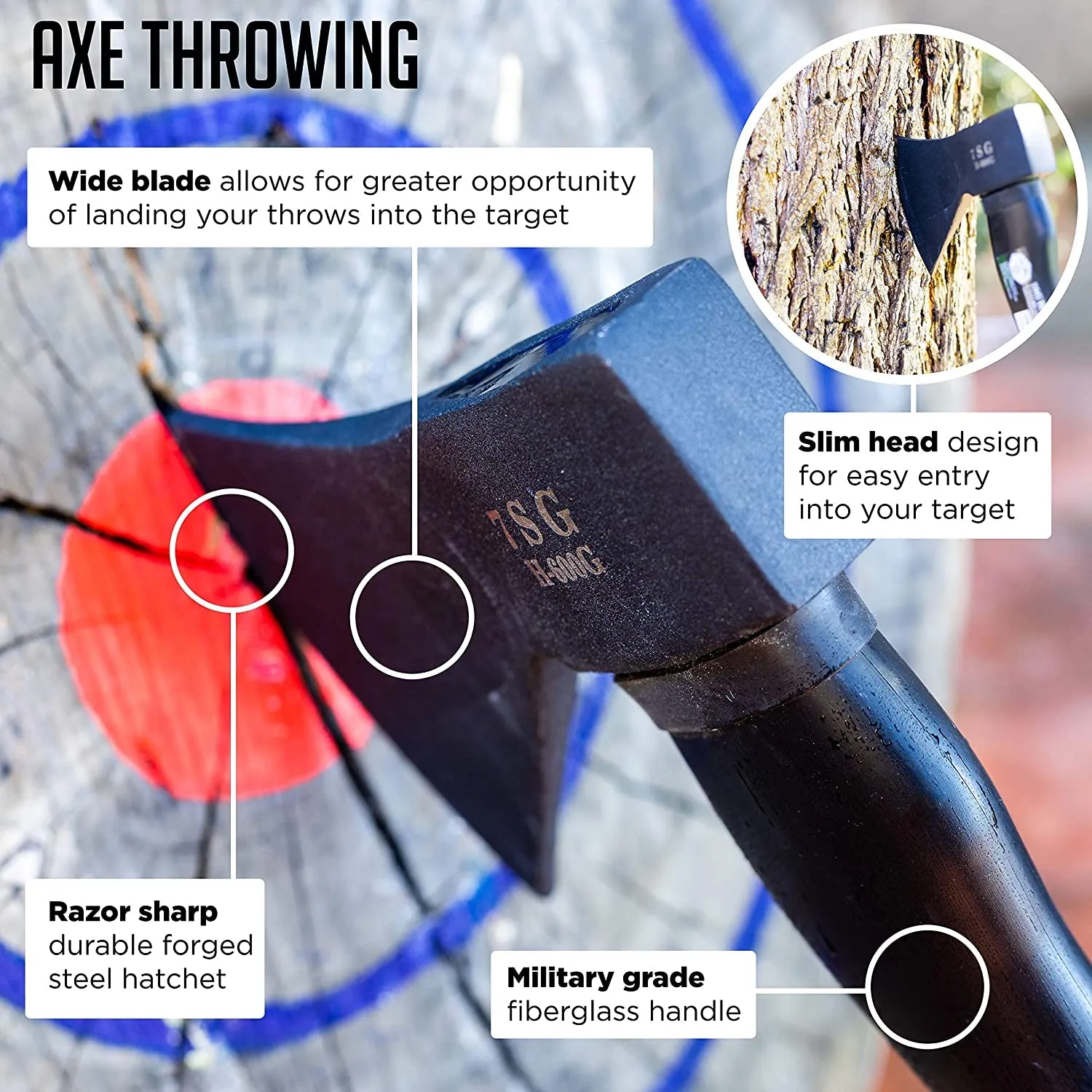 Camping Axe - Camping Hatchet with Sheath -Survival Throwing Axe - Survival Hatchets for Camping and Chopping Wood - Tactical and Survival Hatchet - Bushcraft Axe for Camping