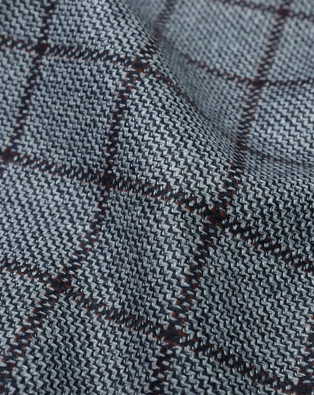 Checks Woolen Tweed Fabric ( Width 54 Inches )