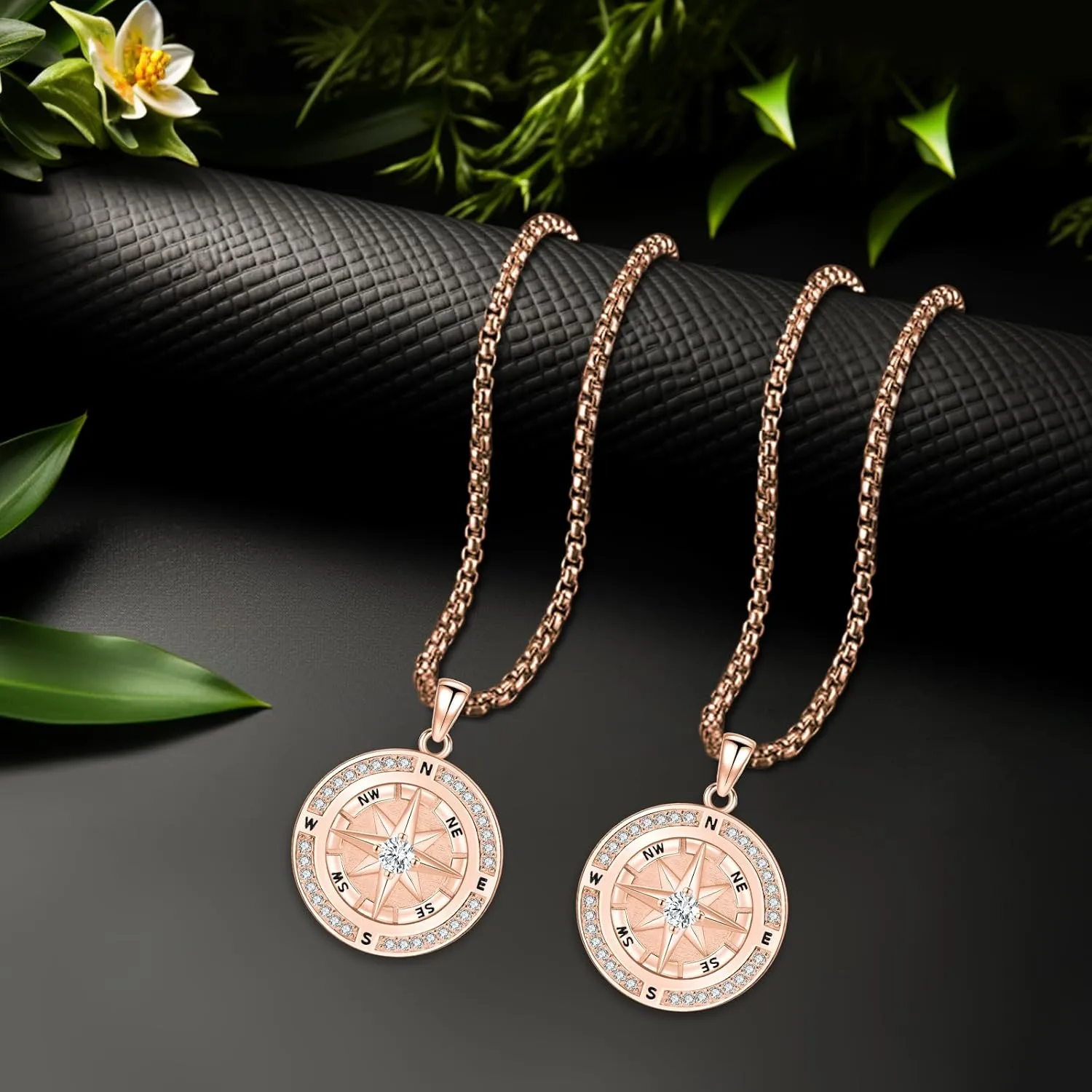 Eusense Compass Necklace for Women Men 925 Sterling Silver Compass Jewelry Compass Pendant Necklace Gifts for Her Him Birthday Anniversary Wedding Lover Graduation Valentine