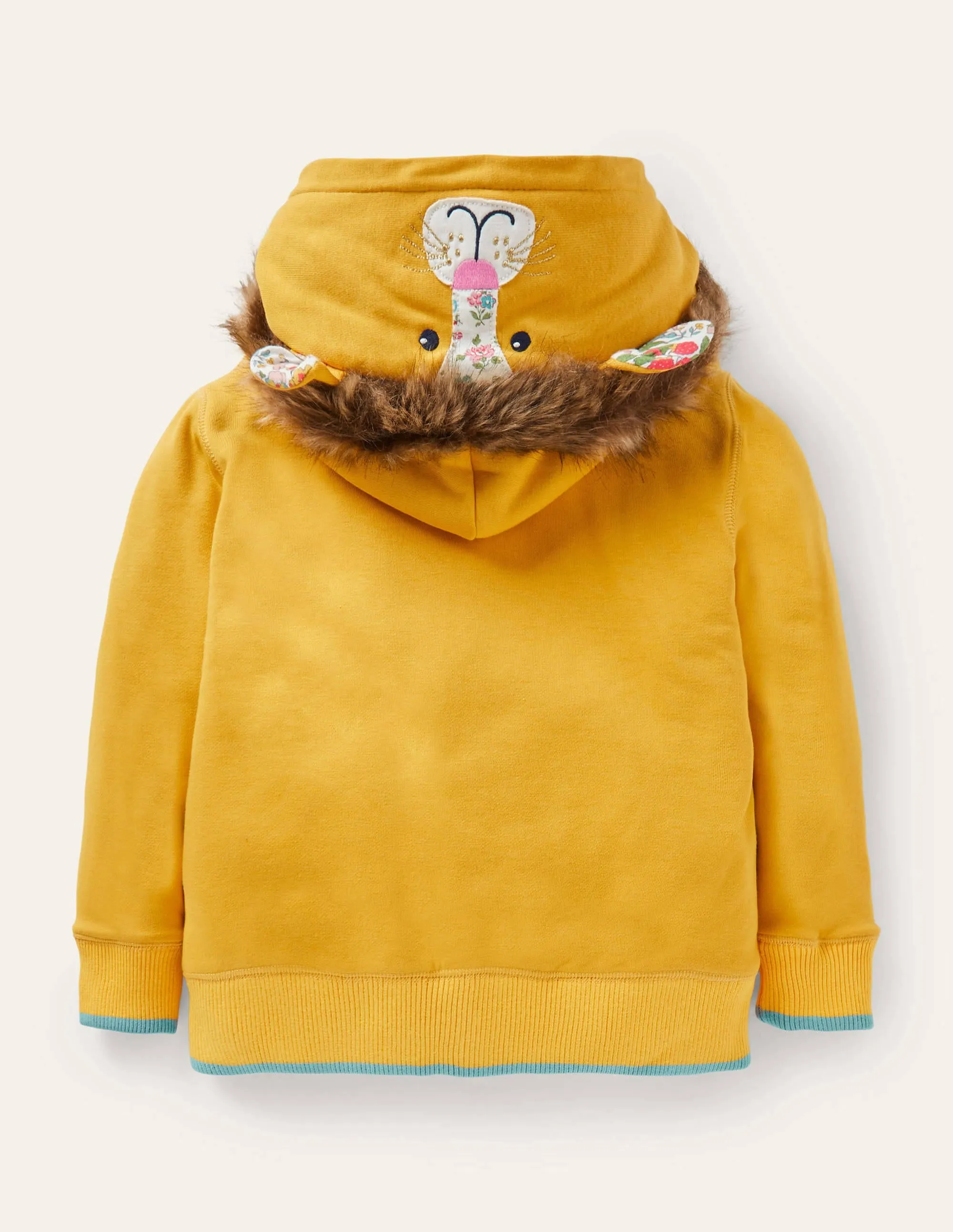 Fun Shaggy-lined Hoodie-Honeycomb Yellow Lion