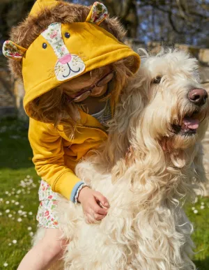 Fun Shaggy-lined Hoodie-Honeycomb Yellow Lion