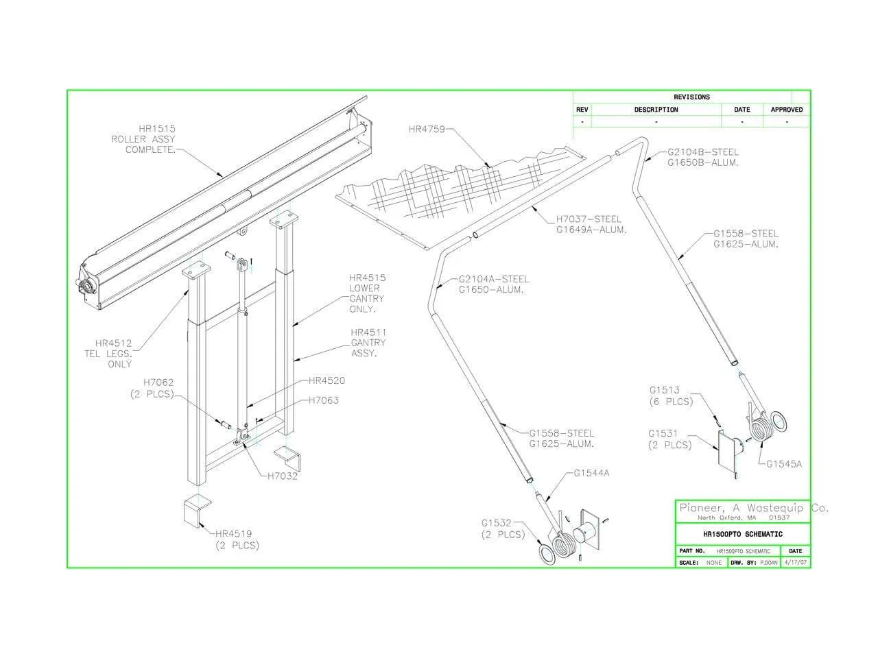 HR1500PTO Econocover Steel Tarping System