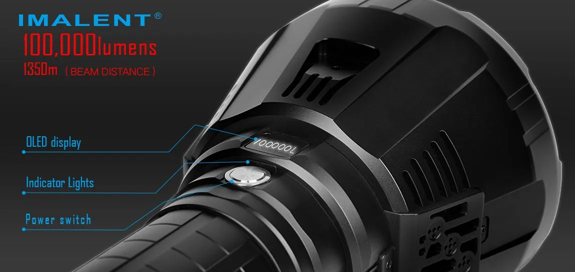 Imalent MS18 Rechargeable Flashlight 100,000 Lumens LED Light w/ Strap & Charger