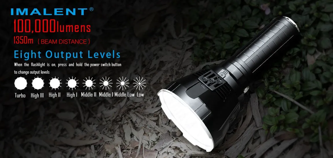 Imalent MS18 Rechargeable Flashlight 100,000 Lumens LED Light w/ Strap & Charger