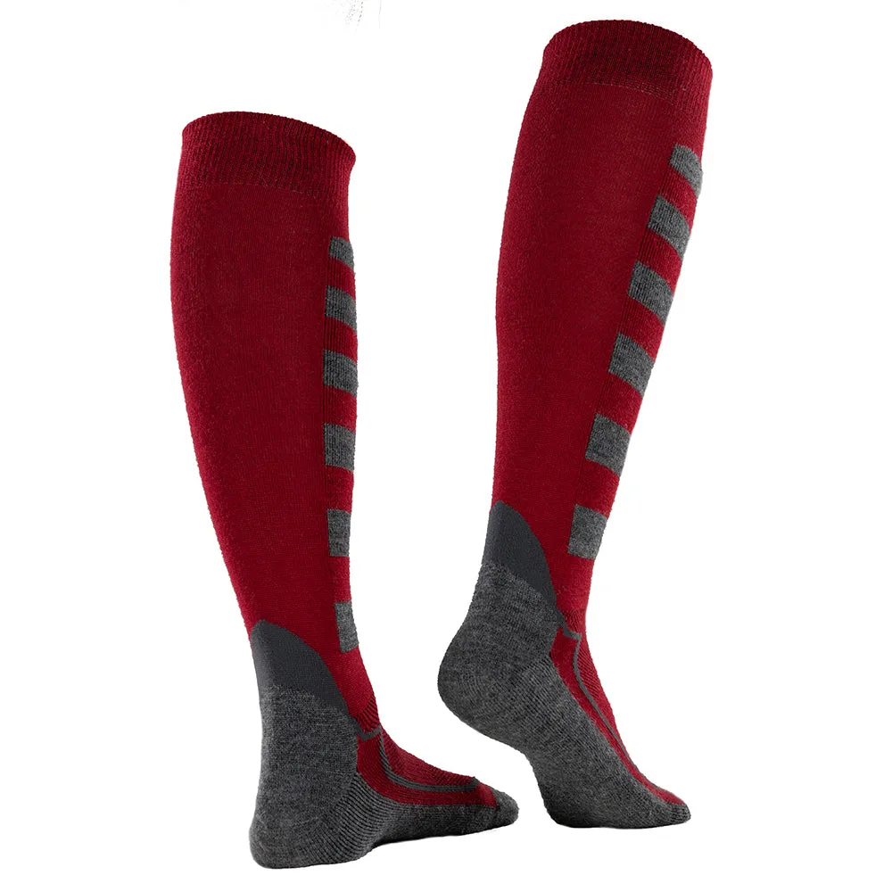 Merino Blend Ski Socks (Red/Smoke)