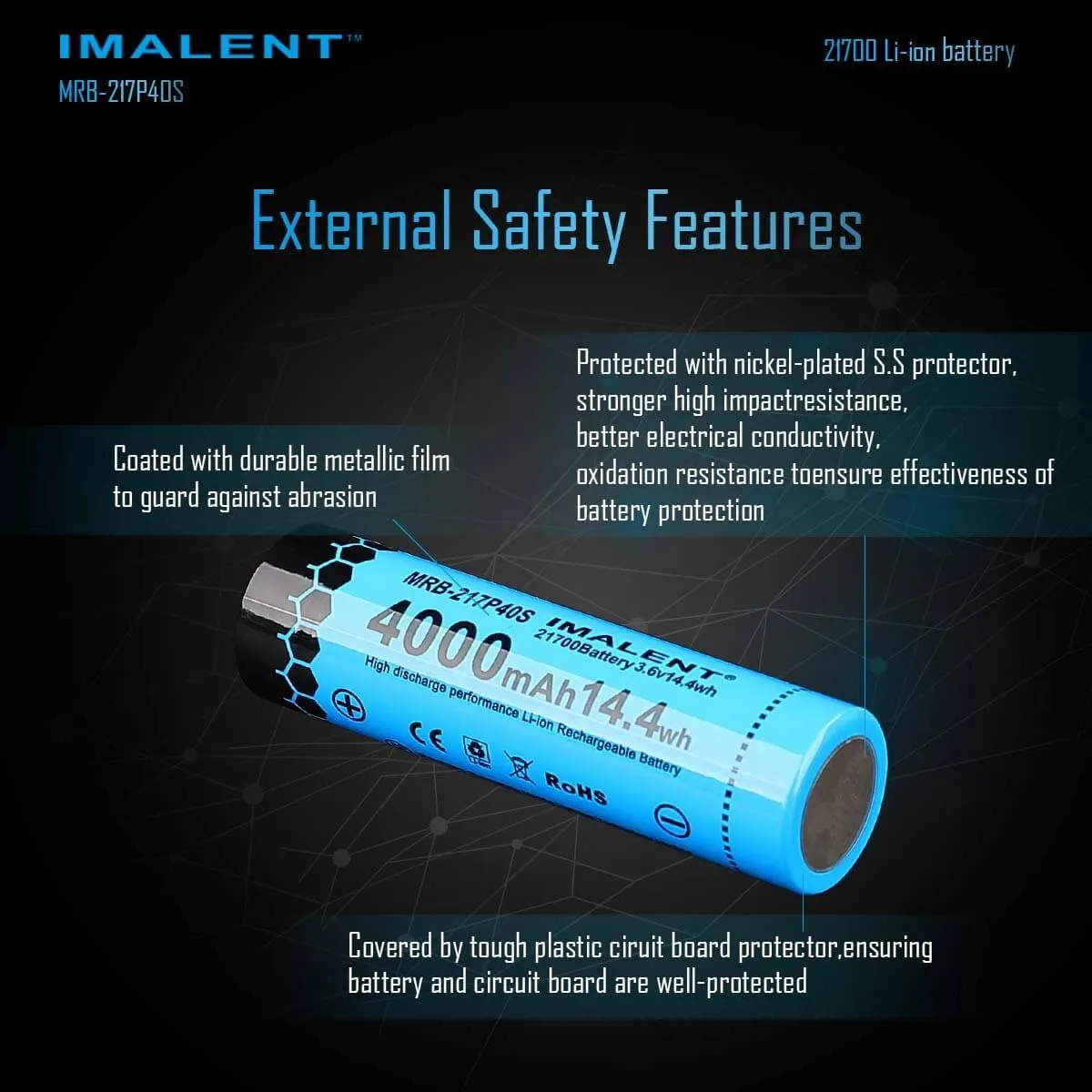 MS06 flashlight 21700 Battery