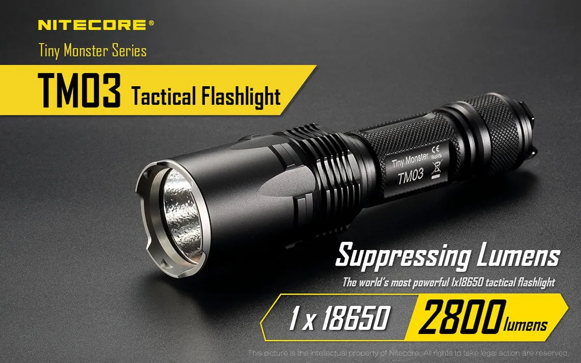NiteCore TM03 LED Flashlight with IMR18650 Rechargeable Battery 2800 Lumen