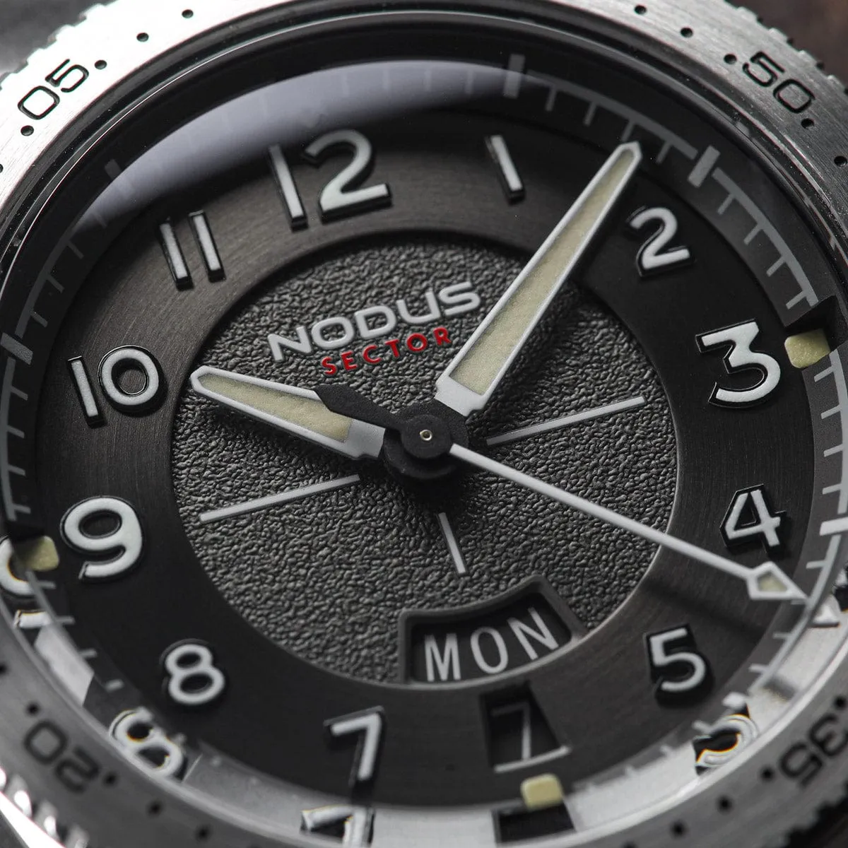 Nodus Sector Pilot Automatic Watch - Corsair Grey - Stainless Steel Bezel