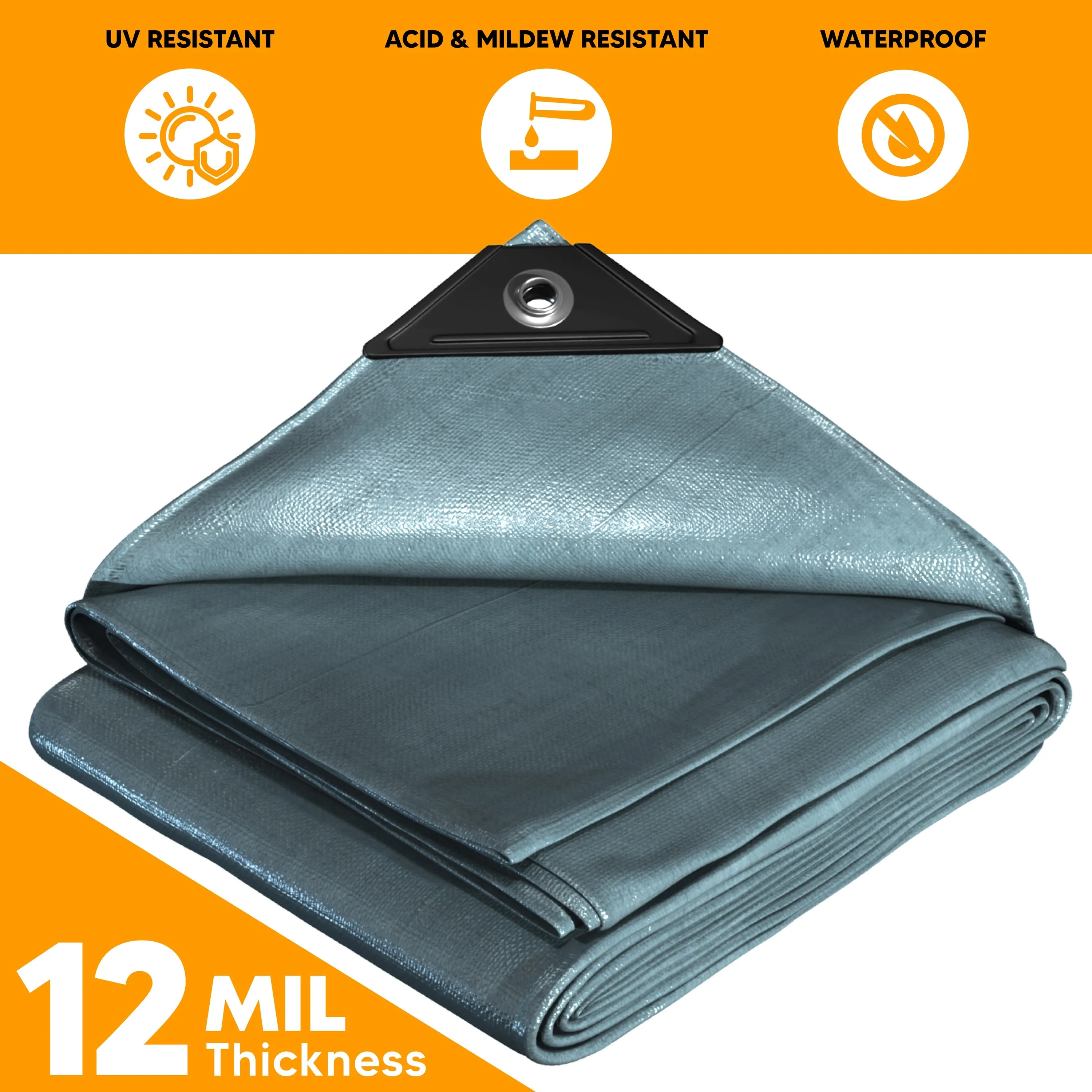 Silver Poly Tarp 18' x 24'