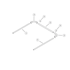 Steel Tarp Bow Set: Upper Arm and Cross Tube