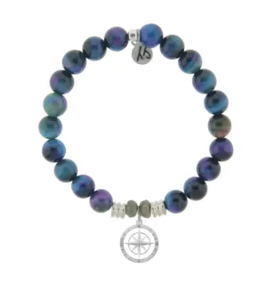 T. Jazelle Indigo Tigers Eye Compass Rose Bracelet