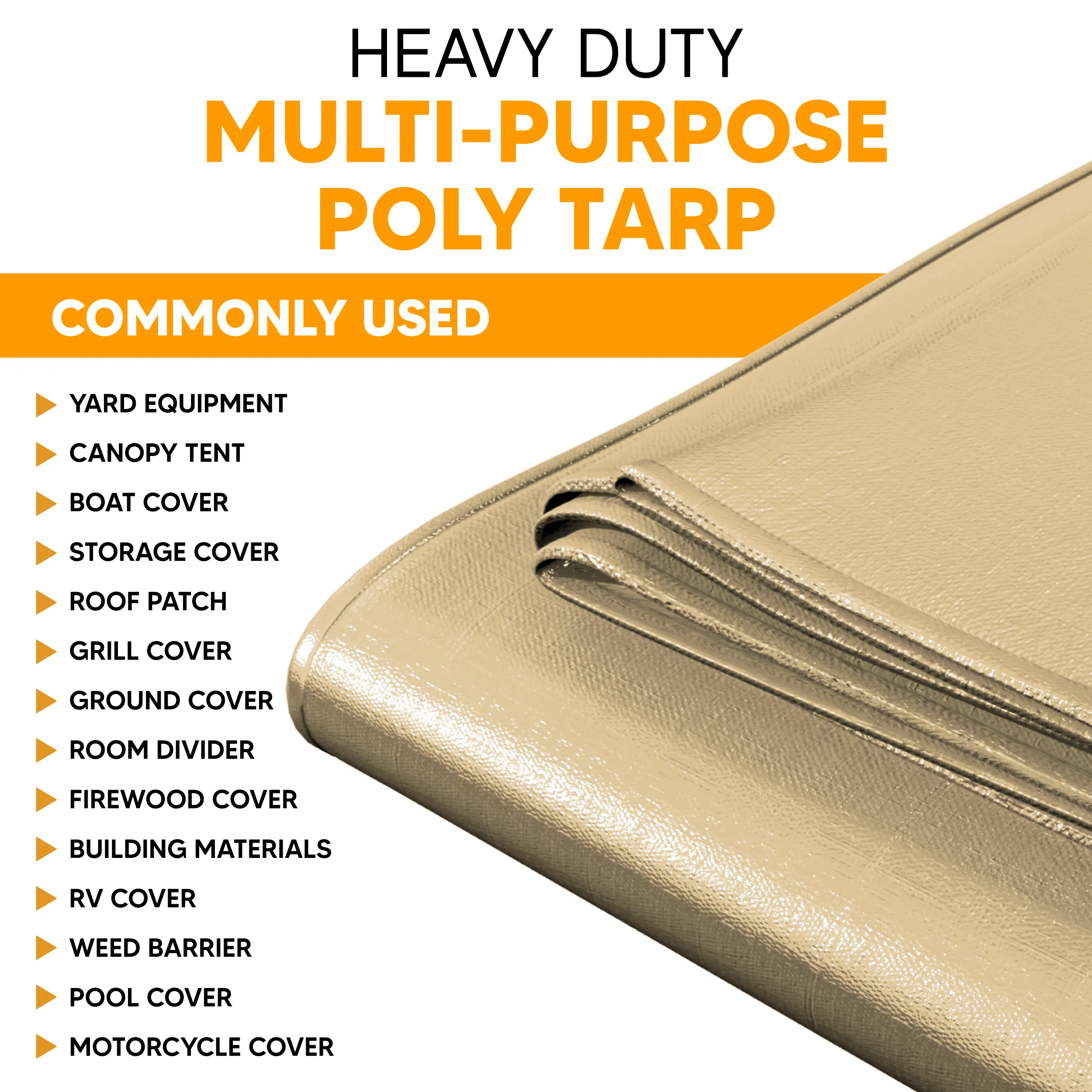 Tan Poly Tarp 6' x 10'