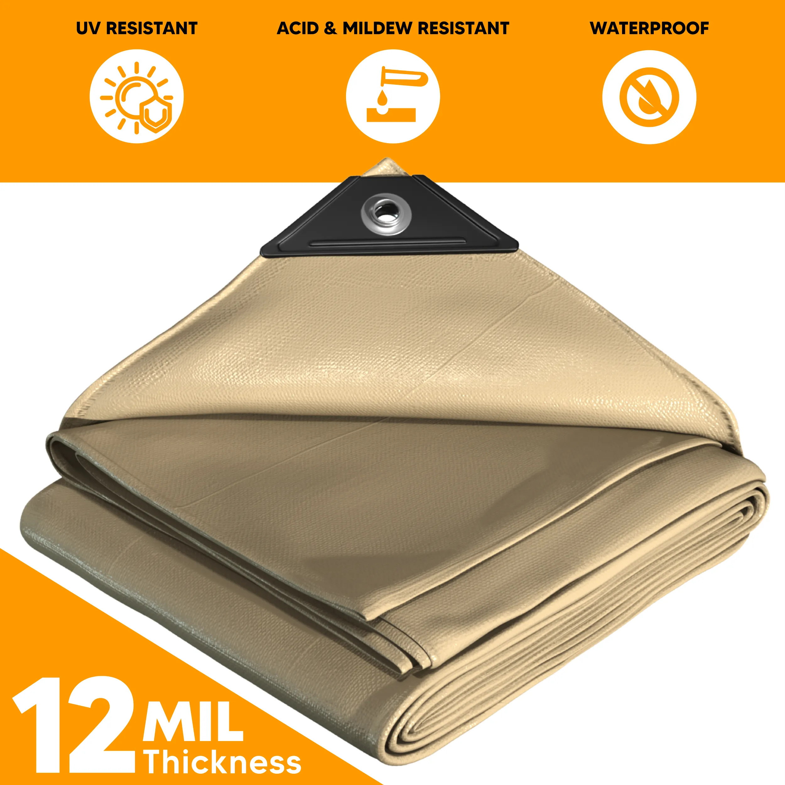 Tan Poly Tarp 6' x 10'