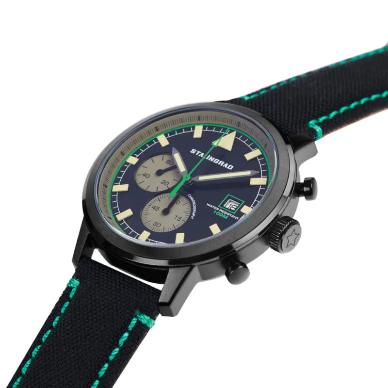 Trooper Chronograph. Black Dial. Black Cordura Strap. SG-2266-04